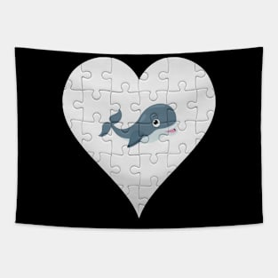 Jigsaw  Whale Heart Design - Fish Whale Tapestry