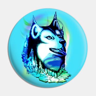 Husky Aurora Borealis Dream Pin