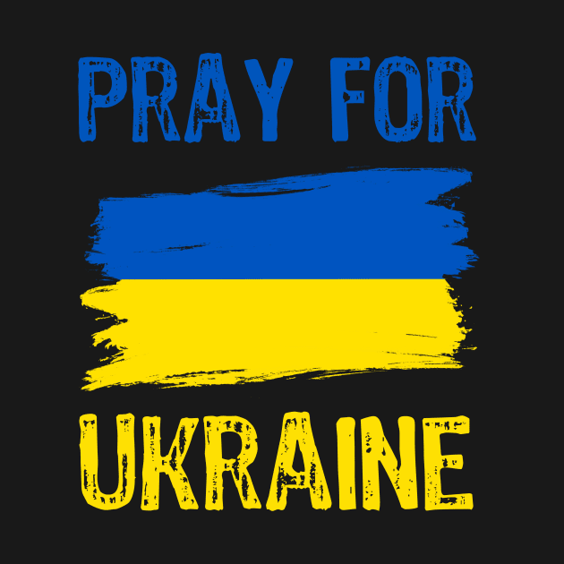 Pray for Ukraine with Ukrainian flag by Yasna