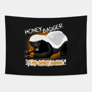 Honey Badger Meme, colored. Tapestry