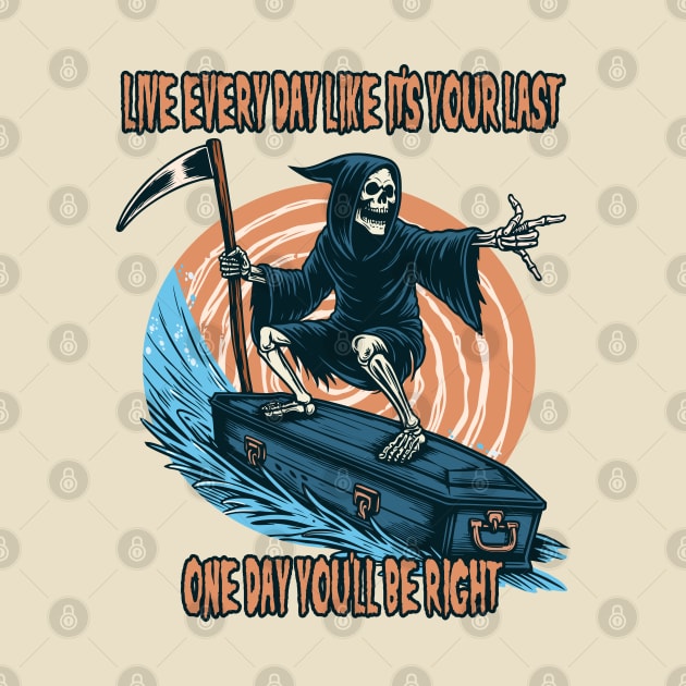 Surfing Grim Reaper by DavesTees