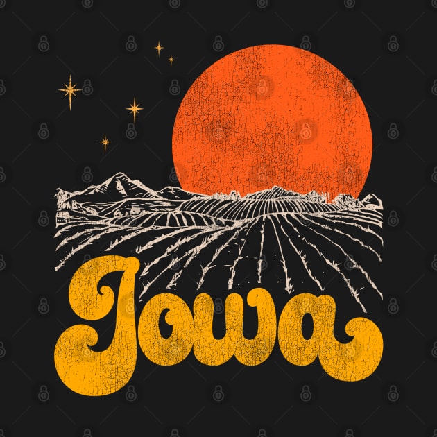 Vintage State of Iowa Mid Century Distressed Aesthetic by darklordpug