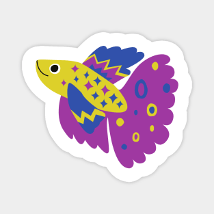 Cartoon Betta Fish Magnet