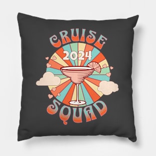 Retro Cruise Squad 2024 Vacation Pillow