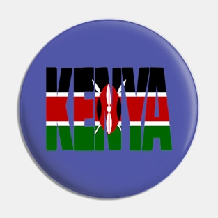 Kenya flag stencil Pin