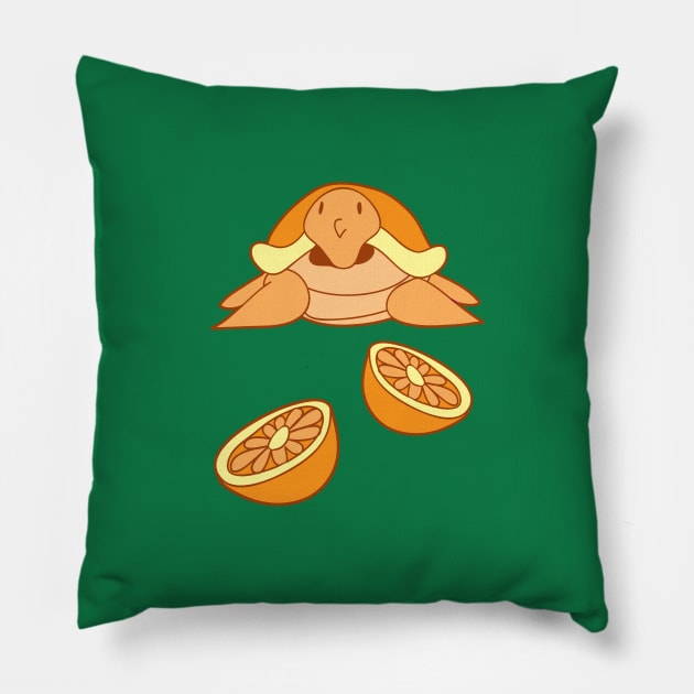 Orange Citrus Turtle Pillow by saradaboru