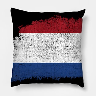 Distressed Holland Flag Netherlands Grunge Flag Pillow