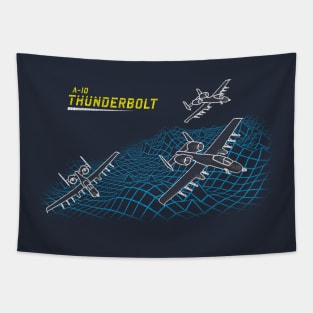 Vintage A-10 Thunderbolt Fighter Jet Tapestry
