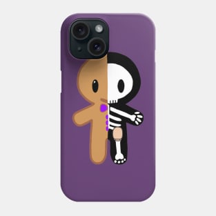 Gingerbread Man Skeleton with Ostomy (Purple) Phone Case