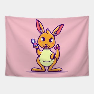 Cute Kangaroo With Make Up Cartoon Tapestry