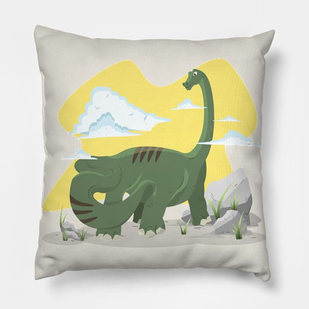 Dino Brontosaur Pillow by LifeofTrickshirt