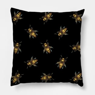 Bees On Black Pillow