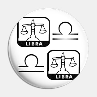 Libra Birth Sign - Black Pin