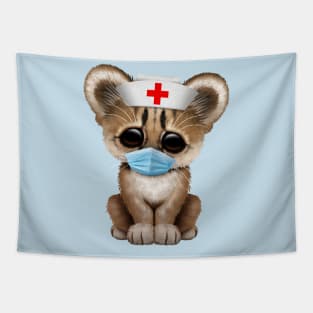 Cute Cougar Cub Nurse Tapestry