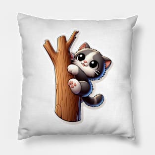 cat on tree Pillow