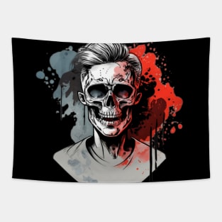 Man's skull colorsplash art Tapestry