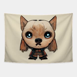 Samurai Chibi dog Tapestry