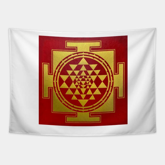 SHRI YANTRA RED Tapestry by wernerszendi