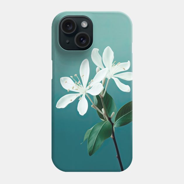 White Jasmine Blossom Art Phone Case by 026PrintableArt