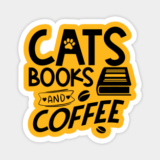 Cat books and coffee Magnet