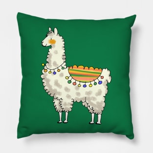 sweet llama cartoon Pillow