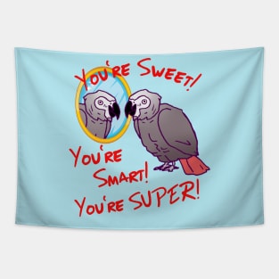 Daily Attitude Affirmations African Grey Parrot Image Tapestry