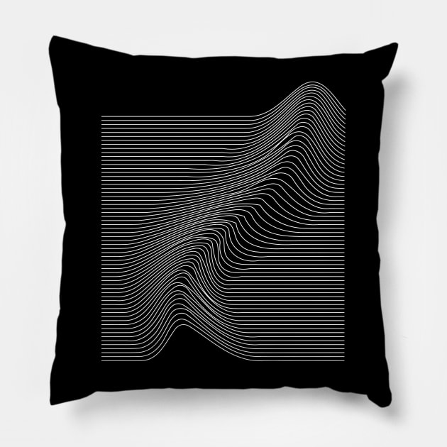 geometric lines waves design Pillow by lkn