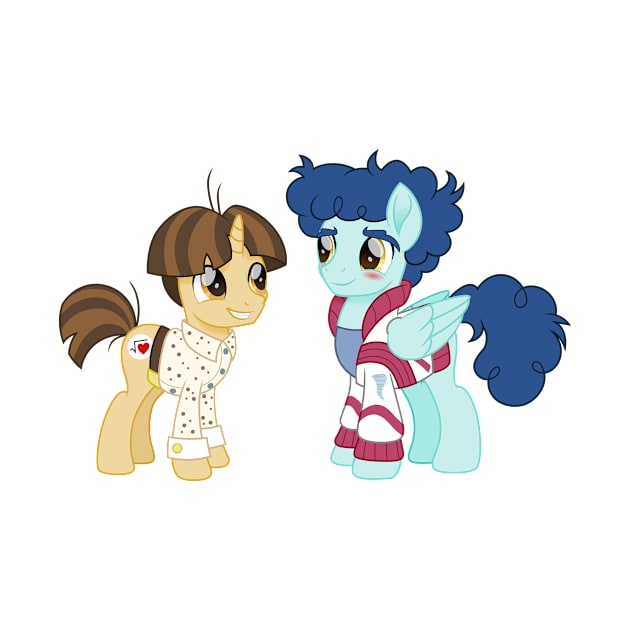 Curly Winds and Wiz Kid ponies dressed by CloudyGlow