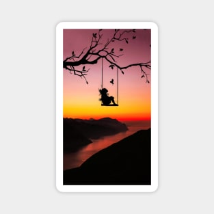 Swinging in the Sunset Magnet