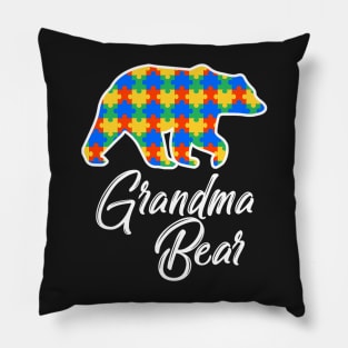 Bear Autism Puzzle Awareness Grandma Bears Pillow