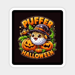 Puffer Fish Puffer Halloween Magnet