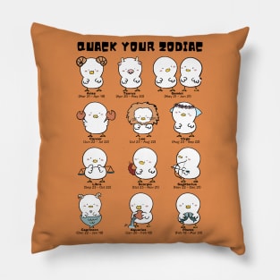 Quack your zodiac, cute duck zodiac signs chart Pillow