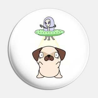 Funny pug is being abducted by aliens Pin