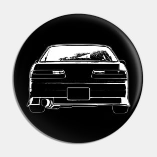 White Nissan Silvia S13 Back View Sketch Art Pin