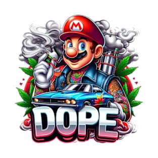 Edgy Mario 'DOPE' Urban Parody Tee T-Shirt