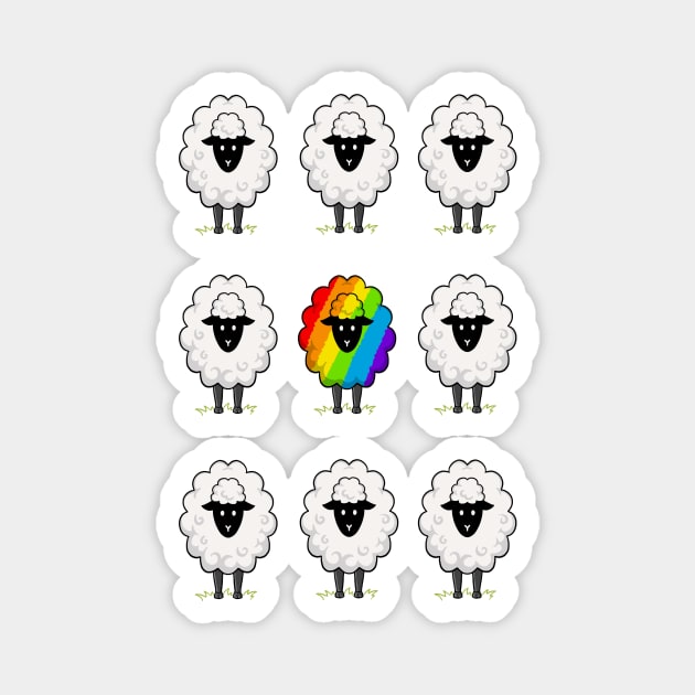 Rainbow Sheep Of The Family Magnet by coffeeman