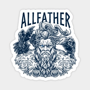 Norse Allfather Odin Pagan God Viking Mythology Huginn Muninn Magnet