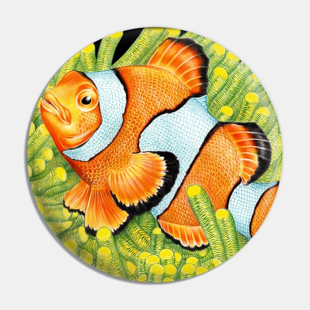 Clownfish Pin by Tim Jeffs Art