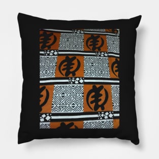 African Print Fabric Ghanaian Gye Nyame Symbol Pillow