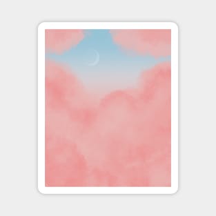 Aesthetic Cotton Candy Pink Sky Magnet