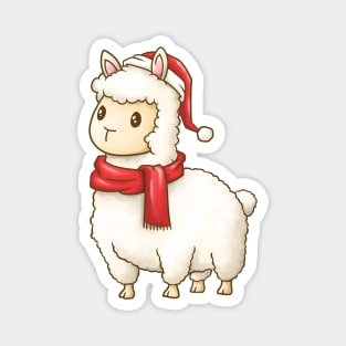 Cute Christmas Llama Magnet