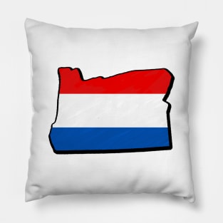 Red, White, and Blue Oregon Outline Pillow