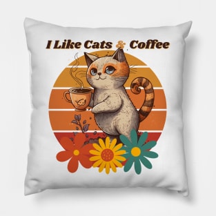 I like cats and coffee Pillow