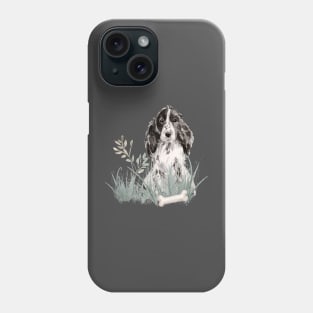 Springer Spaniel with a bone. Phone Case