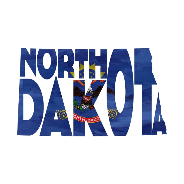 North Dakota Typo Map by inspirowl