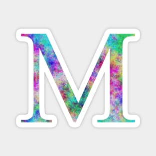 Watercolor Letter M Vibrant Opal Rainbow Magnet