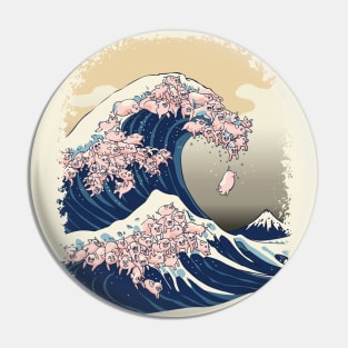 The Great Wave of Pigs Pin