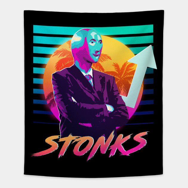 Stonks Dank Memes Vintage V1 Stonks Tapestry Teepublic