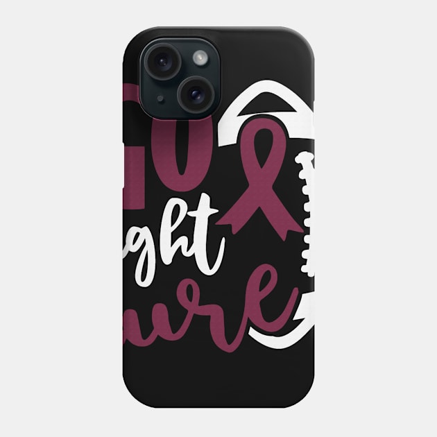 Football Tackle Go Fight Cure Sickle Cell Awareness Burgundy Ribbon Warrior Support Phone Case by celsaclaudio506