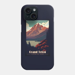 Grand Teton National Park Vintage Travel Poster Phone Case